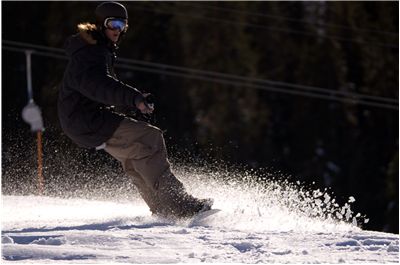 Filming jums - riding a snowboard